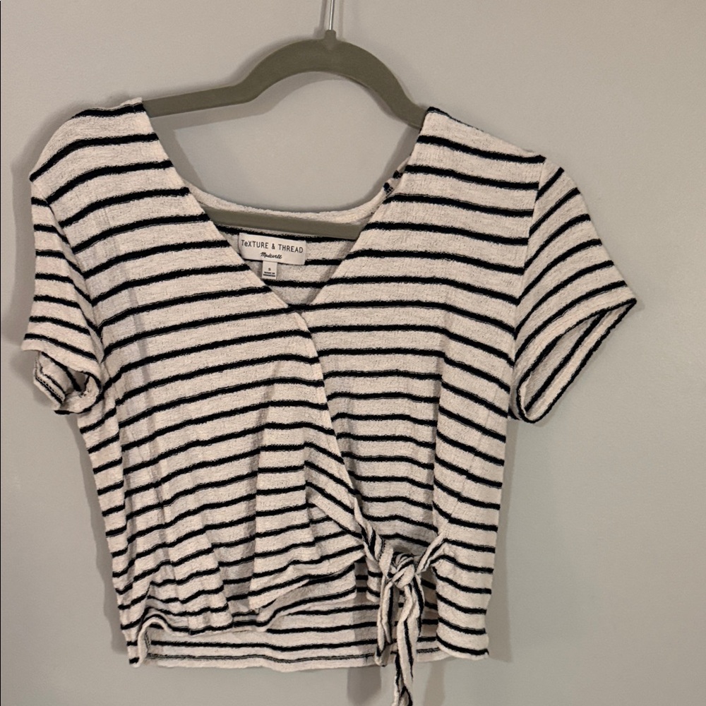 Black and White Striped Women's Top